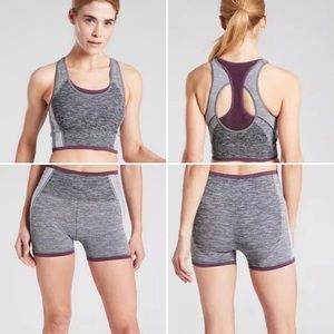 NEW Athleta Impact Workout Sports Bra and Shorts Matching Set Small
